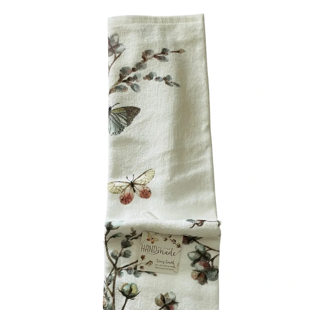 Handmade by Lisa Kitchen Towel Live Simply Cotton Terry 16”x26”